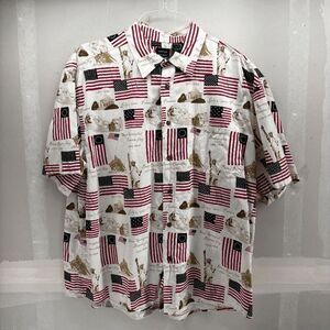 Cotton Traders  Patriotic USA Flag Allover Mount Rushmore July 4th Mens 2XL
